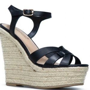 2/$35   Black Platform Wedge, 8  "Krystal"